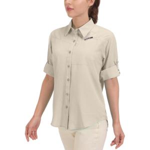 imageLittle Donkey Andy Womens UPF 50 UV Protection Shirt Breathable Long Sleeve Fishing Hiking Shirts Quick DryA Khaki