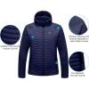imageLittle Donkey Andy Mens Insulated Running Warm Jacket Thermal Hybrid Hiking JacketHoodeddark Blue