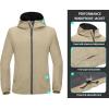 imageLittle Donkey Andy Mens Lightweight Breathable Windbreaker Golf Jacket UPF50 Windproof Outdoor Running CoatHoodiekhaki