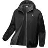 imageLittle Donkey Andy Mens Lightweight Packable Sun Protection Jacket Quick Dry Full Zip Hooded Windbreaker for HikingB Insulation Black