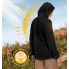 imageLittle Donkey Andy Womens Full Zip Sun Protection Hoodie Jacket Long Sleeve Shirt Running Hiking Golf Water Repellent UPF505 Black