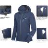 imageLittle Donkey Andy Womens Softshell Jacket Ski Jacket with Removable Hood Fleece LinedBlue Heather