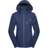 imageLittle Donkey Andy Womens Softshell Jacket Ski Jacket with Removable Hood Fleece LinedBlue Heather