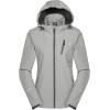 imageLittle Donkey Andy Womens Softshell Jacket Ski Jacket with Removable Hood Fleece LinedLight Gray Heather