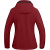 imageLittle Donkey Andy Womens Softshell Jacket Ski Snowboarding Jacket with Removable Hood Fleece LinedRed