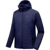 imageLittle Donkey Andy Mens Insulated Running Warm Jacket Thermal Hybrid Hiking JacketHoodeddark Blue