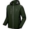 imageLittle Donkey Andy Mens Softshell Jacket with Removable Hood Fleece LinedAelm Green