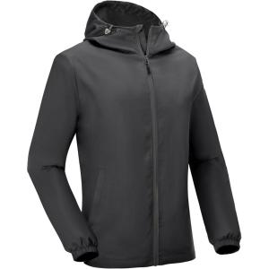 imageLittle Donkey Andy Mens Lightweight Breathable Windbreaker Golf Jacket UPF50 Windproof Outdoor Running CoatHoodiegrey