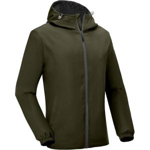 imageLittle Donkey Andy Mens Lightweight Breathable Windbreaker Golf Jacket UPF50 Windproof Outdoor Running CoatHoodieolive