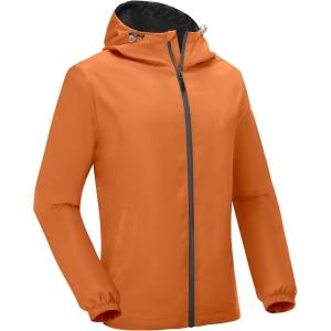 imageLittle Donkey Andy Mens Lightweight Breathable Windbreaker Golf Jacket UPF50 Windproof Outdoor Running CoatHoodieorange