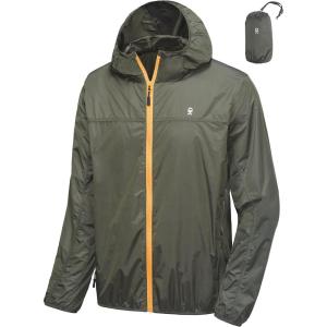 imageLittle Donkey Andy Mens Lightweight Packable Sun Protection Jacket Quick Dry Full Zip Hooded Windbreaker for HikingA Windbreaker Army Green