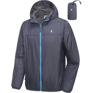 imageLittle Donkey Andy Mens Lightweight Packable Sun Protection Jacket Quick Dry Full Zip Hooded Windbreaker for HikingB Insulation Navy Blue
