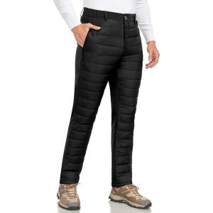 imageLittle Donkey Andy Mens Puffer Pants Warm Fleece Lined Quilted Insulation Snow Ski PantsBlackfleece Lined