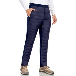 imageLittle Donkey Andy Mens Puffer Pants Warm Fleece Lined Quilted Insulation Snow Ski PantsClassic Bluefleece Lined