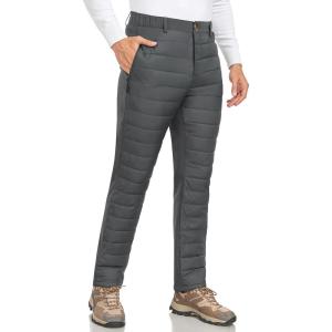 imageLittle Donkey Andy Mens Puffer Pants Warm Fleece Lined Quilted Insulation Snow Ski PantsGrey
