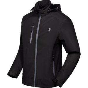 imageLittle Donkey Andy Mens Softshell Jacket with Removable Hood Fleece LinedAblack
