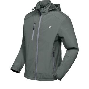 imageLittle Donkey Andy Mens Softshell Jacket with Removable Hood Fleece LinedAgray