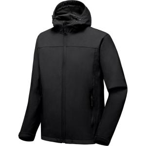 imageLittle Donkey Andy Mens Softshell Jacket with Removable Hood Fleece LinedBblack