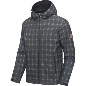 imageLittle Donkey Andy Mens Softshell Jacket with Removable Hood Fleece LinedBblack Plaid