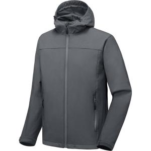 imageLittle Donkey Andy Mens Softshell Jacket with Removable Hood Fleece LinedBgray