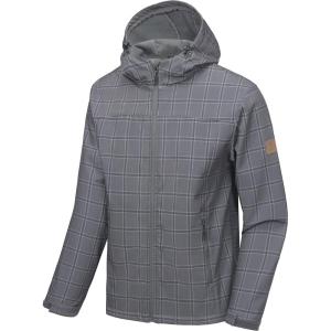 imageLittle Donkey Andy Mens Softshell Jacket with Removable Hood Fleece LinedBgray Plaid