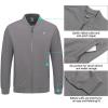 imageLittle Donkey Andy Mens Fleece Bomber Jacket Lightweight Softshell Windbreaker Jacket Casual Spring Fall CoatGrey