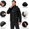 imageLittle Donkey Andy Mens Lightweight Winter Jacket Hooded Windproof Warm Insulated Jacket for Ski HikingBlack