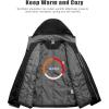 imageLittle Donkey Andy Mens Lightweight Winter Jacket Hooded Windproof Warm Insulated Jacket for Ski HikingBlack