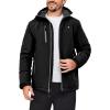 imageLittle Donkey Andy Mens Lightweight Winter Jacket Hooded Windproof Warm Insulated Jacket for Ski HikingBlack