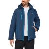 imageLittle Donkey Andy Mens Lightweight Winter Jacket Hooded Windproof Warm Insulated Jacket for Ski HikingDark Blue