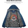 imageLittle Donkey Andy Mens Lightweight Winter Jacket Hooded Windproof Warm Insulated Jacket for Ski HikingDark Blue