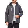 imageLittle Donkey Andy Mens Lightweight Winter Jacket Hooded Windproof Warm Insulated Jacket for Ski HikingGrey