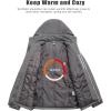 imageLittle Donkey Andy Mens Lightweight Winter Jacket Hooded Windproof Warm Insulated Jacket for Ski HikingGrey