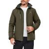 imageLittle Donkey Andy Mens Lightweight Winter Jacket Hooded Windproof Warm Insulated Jacket for Ski HikingOlive Green