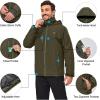 imageLittle Donkey Andy Mens Lightweight Winter Jacket Hooded Windproof Warm Insulated Jacket for Ski HikingOlive Green