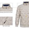 imageLittle Donkey Andy Mens Puffer Warm Jacket Windproof Winter Coat with Recycled InsulationKhaki