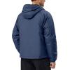 imageLittle Donkey Andy Mens Warm Recycle Insulated Jacket Hooded Lightweight Windproof Winter Coat Hiking TravelDark Blue