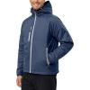imageLittle Donkey Andy Mens Warm Recycle Insulated Jacket Hooded Lightweight Windproof Winter Coat Hiking TravelDark Blue