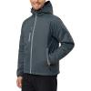 imageLittle Donkey Andy Mens Warm Recycle Insulated Jacket Hooded Lightweight Windproof Winter Coat Hiking TravelSteel Grey
