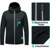imageLittle Donkey Andy Mens Winter Lightweight Warm Fleece Running Jacket Breathable Hooded Thermal Jacket with Thumb HolesUpgraded Black