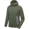imageLittle Donkey Andy Mens Winter Ultra Stretch Warm Fleece Running Jacket Thumb Holes Hooded Coat HikingSage