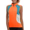 imageLittle Donkey Andy Womens Half Zip Breathable Cycling Vests Reflective Sleeveless Jerseys Shirts Golf 4 Rear PocketsUpgraded Orange