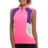 imageLittle Donkey Andy Womens Half Zip Breathable Cycling Vests Reflective Sleeveless Jerseys Shirts Golf 4 Rear PocketsUpgraded Pink