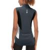 imageLittle Donkey Andy Womens Half Zip Breathable Cycling Vests Reflective Sleeveless Jerseys Shirts Golf 4 Rear PocketsUpgraded Steel Grey