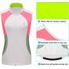 imageLittle Donkey Andy Womens Half Zip Breathable Cycling Vests Reflective Sleeveless Jerseys Shirts Golf 4 Rear PocketsUpgraded White