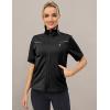imageLittle Donkey Andy Womens Short Sleeve Jacket Windproof Lightweight Vest for Golf Hiking RunningBlack
