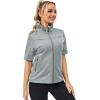 imageLittle Donkey Andy Womens Short Sleeve Jacket Windproof Lightweight Vest for Golf Hiking RunningLight Grey