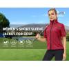 imageLittle Donkey Andy Womens Short Sleeve Jacket Windproof Lightweight Vest for Golf Hiking RunningRed