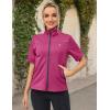 imageLittle Donkey Andy Womens Short Sleeve Jacket Windproof Lightweight Vest for Golf Hiking RunningRose