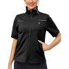 imageLittle Donkey Andy Womens Short Sleeve Jacket Windproof Lightweight Vest for Golf Hiking RunningBlack